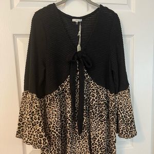 New Jodifl Leopard and Black Cardigan